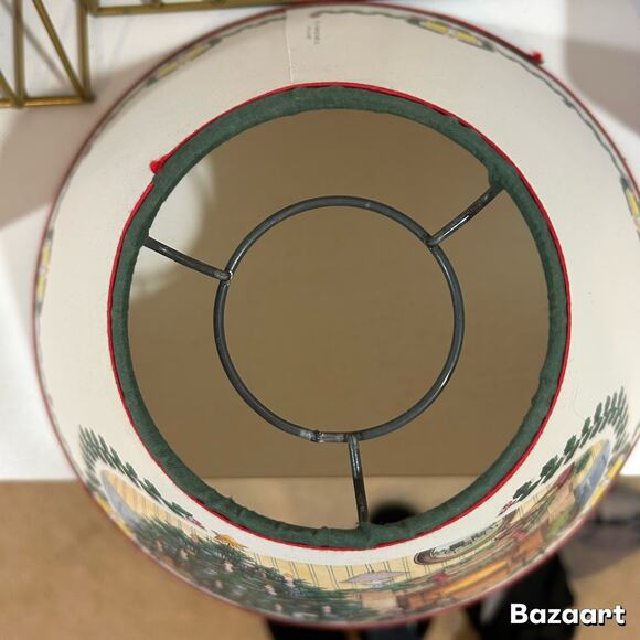 1995 Homestead Shoppe Christmas Pierced Parchment Lamp Shade - Casts Light - Picture 7 of 8